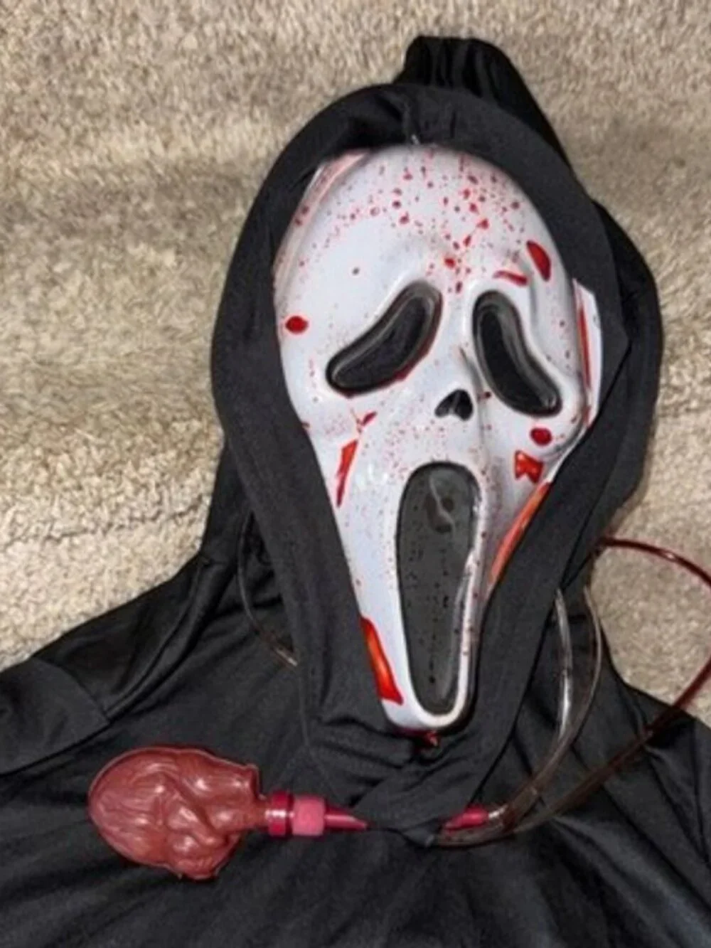 Ghost Face Killer Scream Bleeding Mask with Shroud Spirit Costume Adult Large
